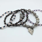 Gemstone Beaded Bracelets for Women Jewelry Boho Beaded 5 Stacked Set image 4