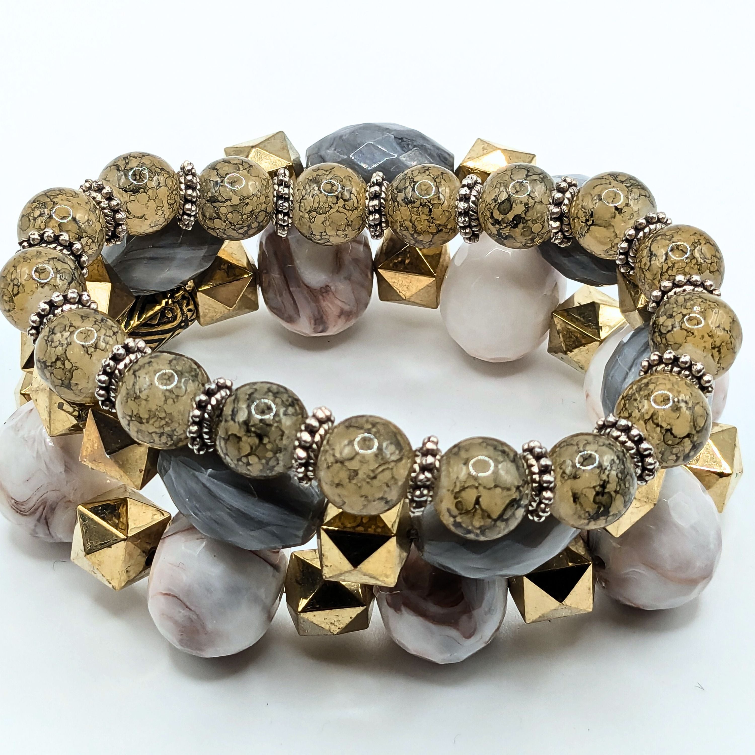 Beaded Bracelets for Women Jewelry Boho Beaded 3 Stacked Set image 2