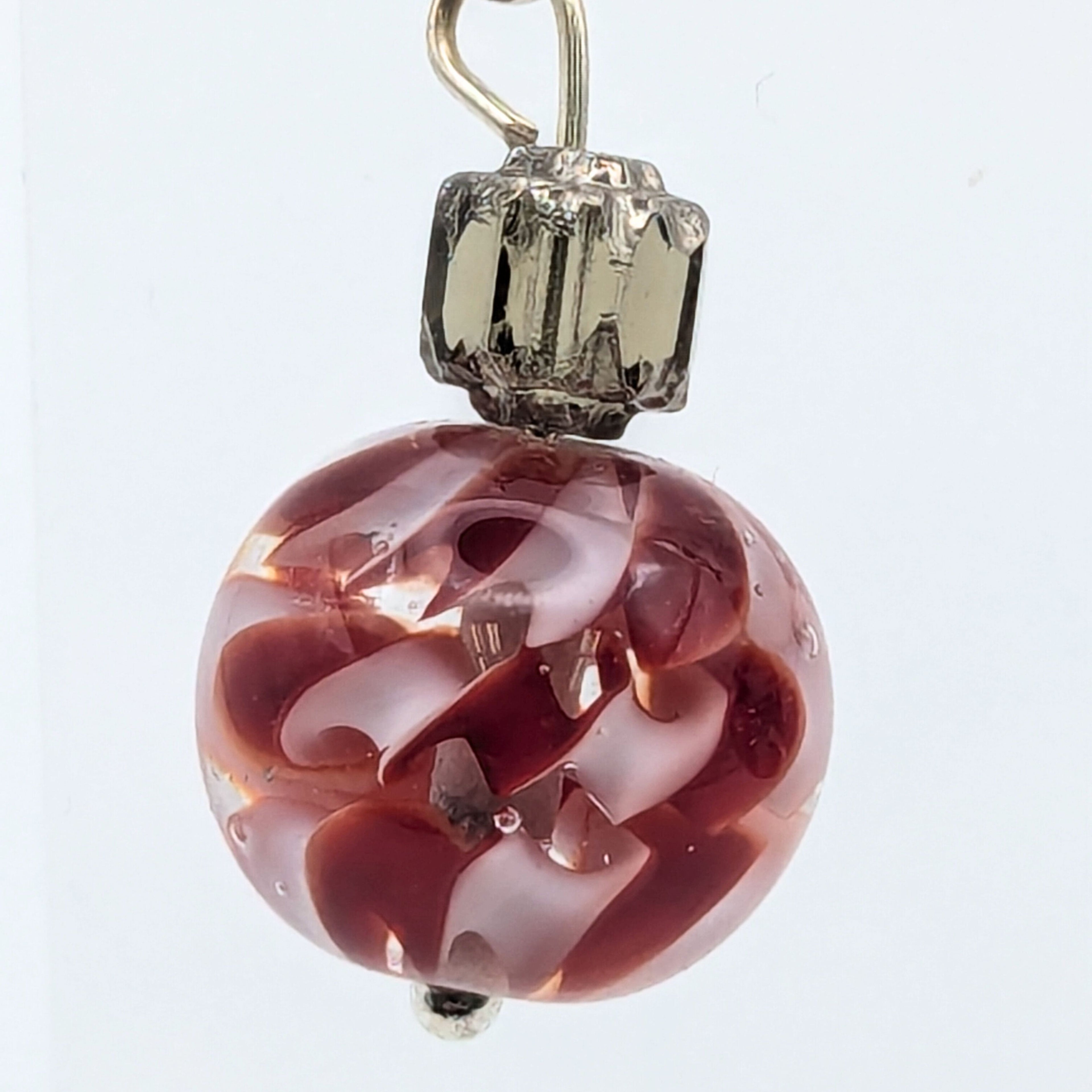Red Marbled Dangle Earrings image 4