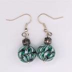 Green Marbled Dangle Earring image 1