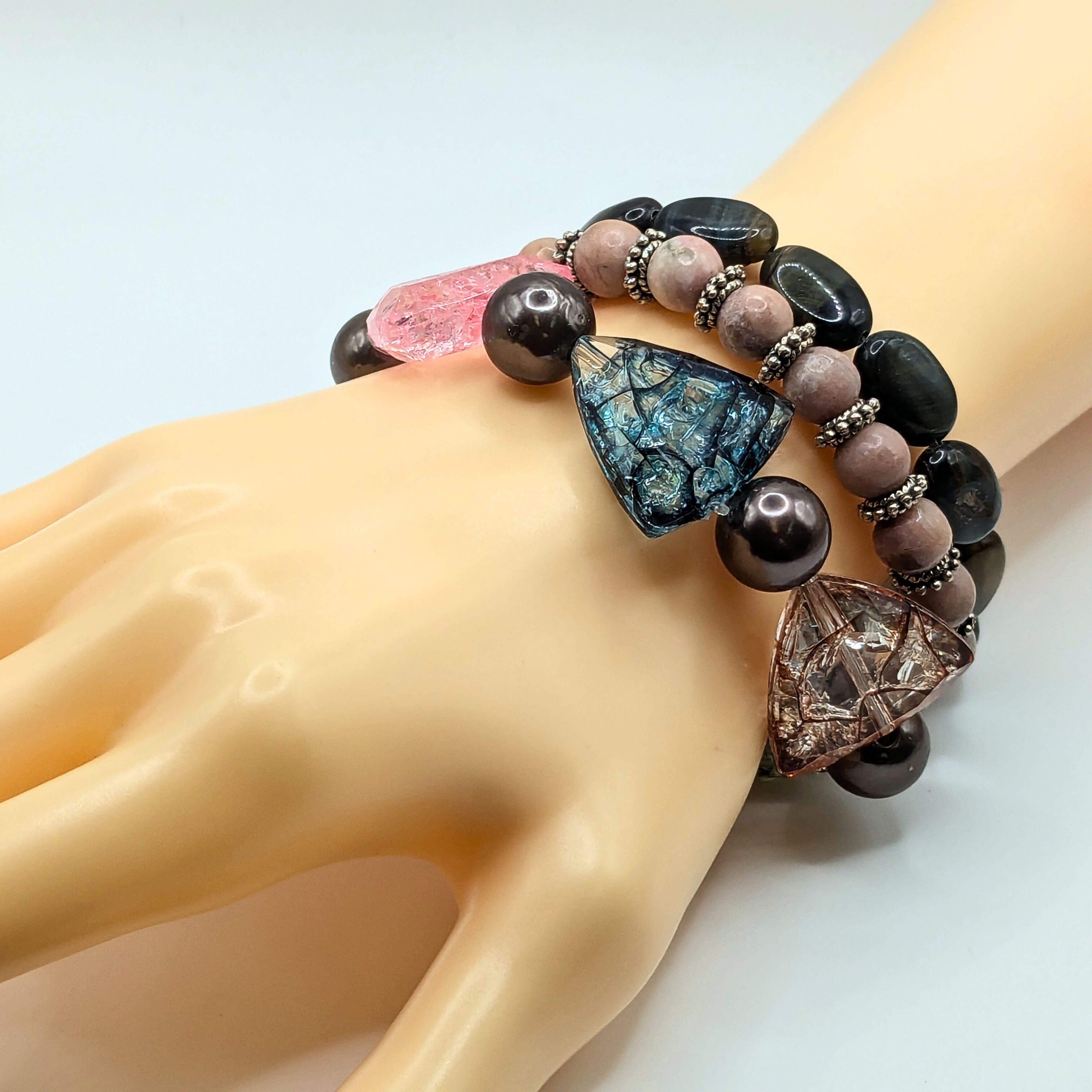 Beaded Bracelets for Women Jewelry Boho Beaded 3 Stacked Set image 0