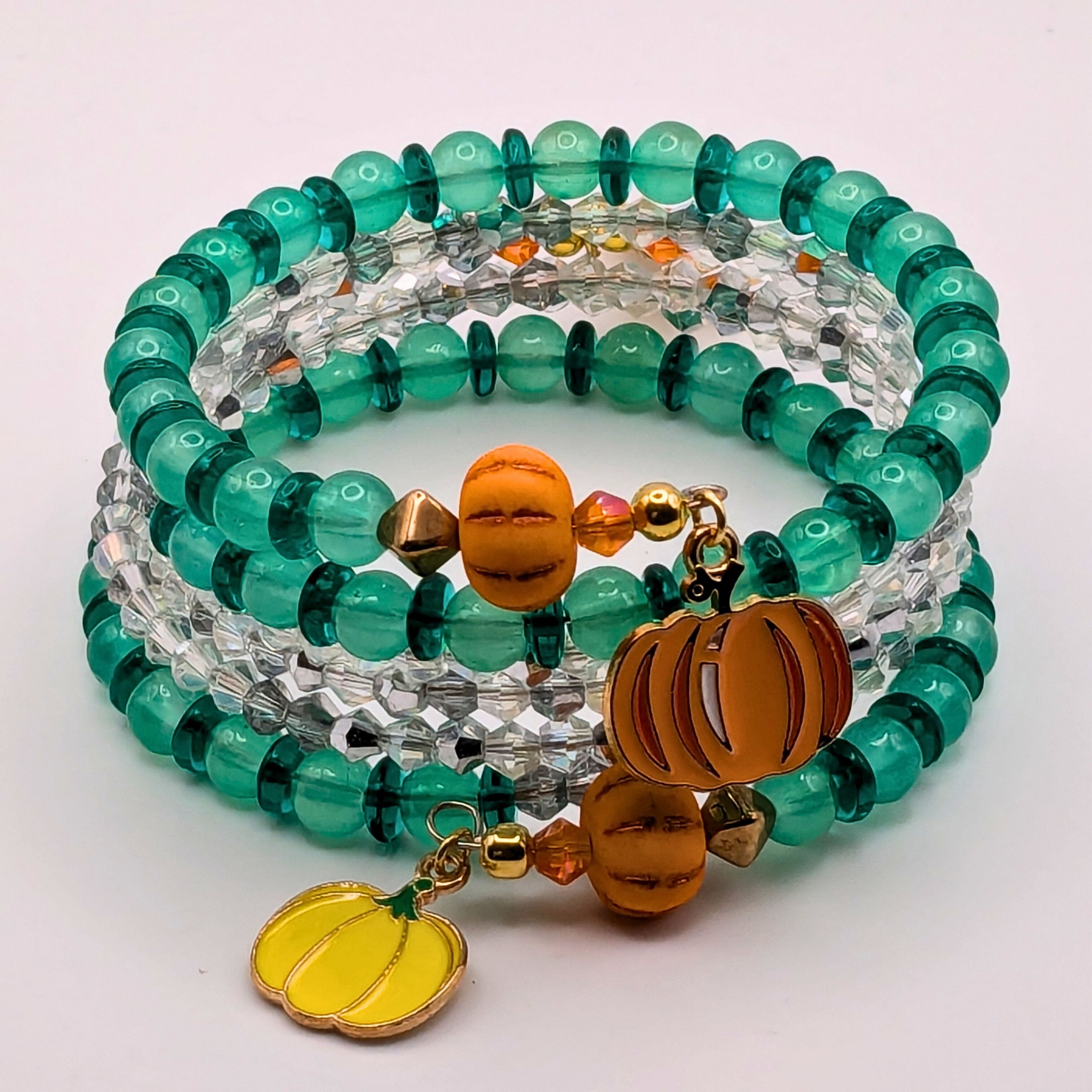 Traveling With Pumpkins Beaded Wrap Bracelet image 2