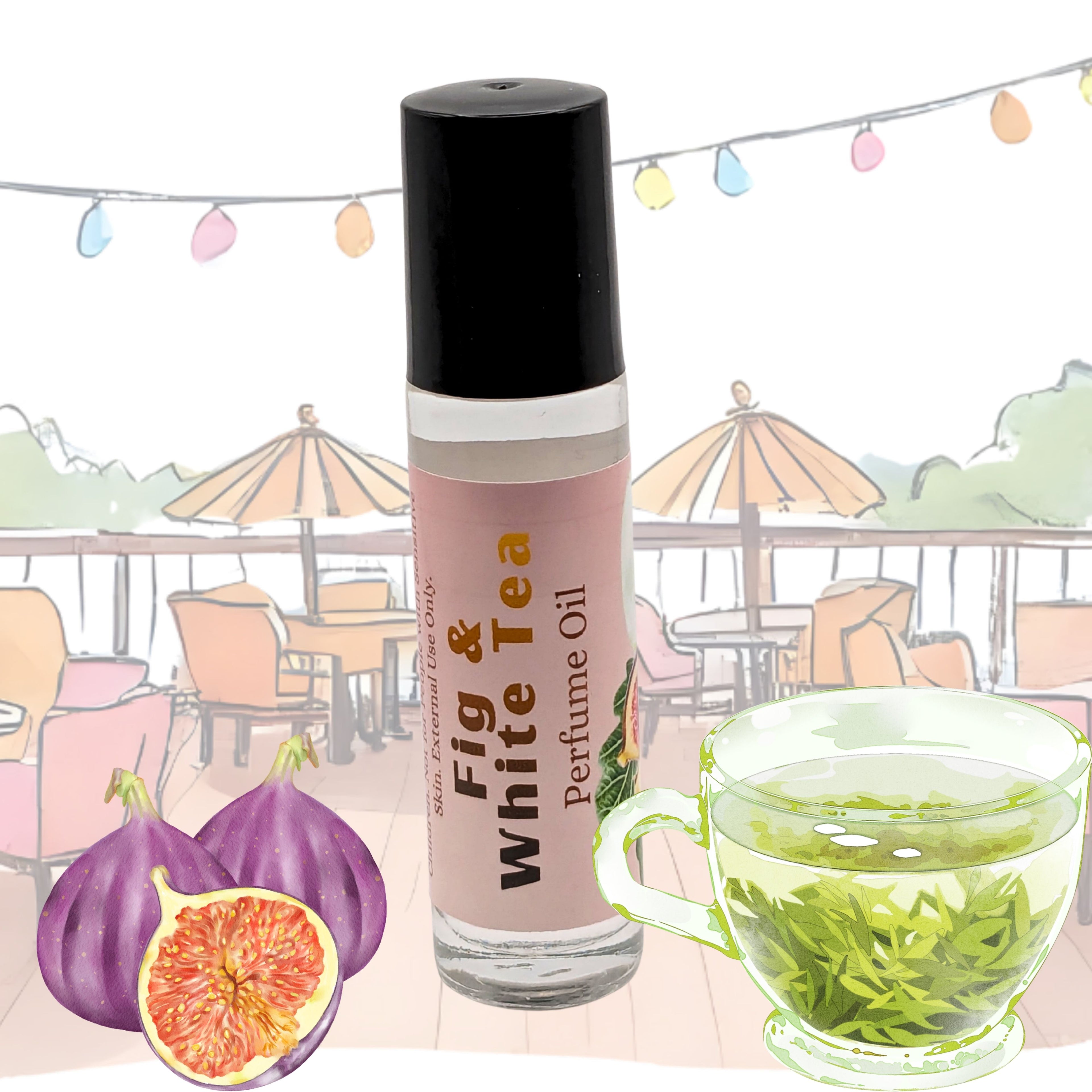 Fig & White Tea Perfume Oil | Fresh Botanical Fragrance | Clean Tea Scent image 2