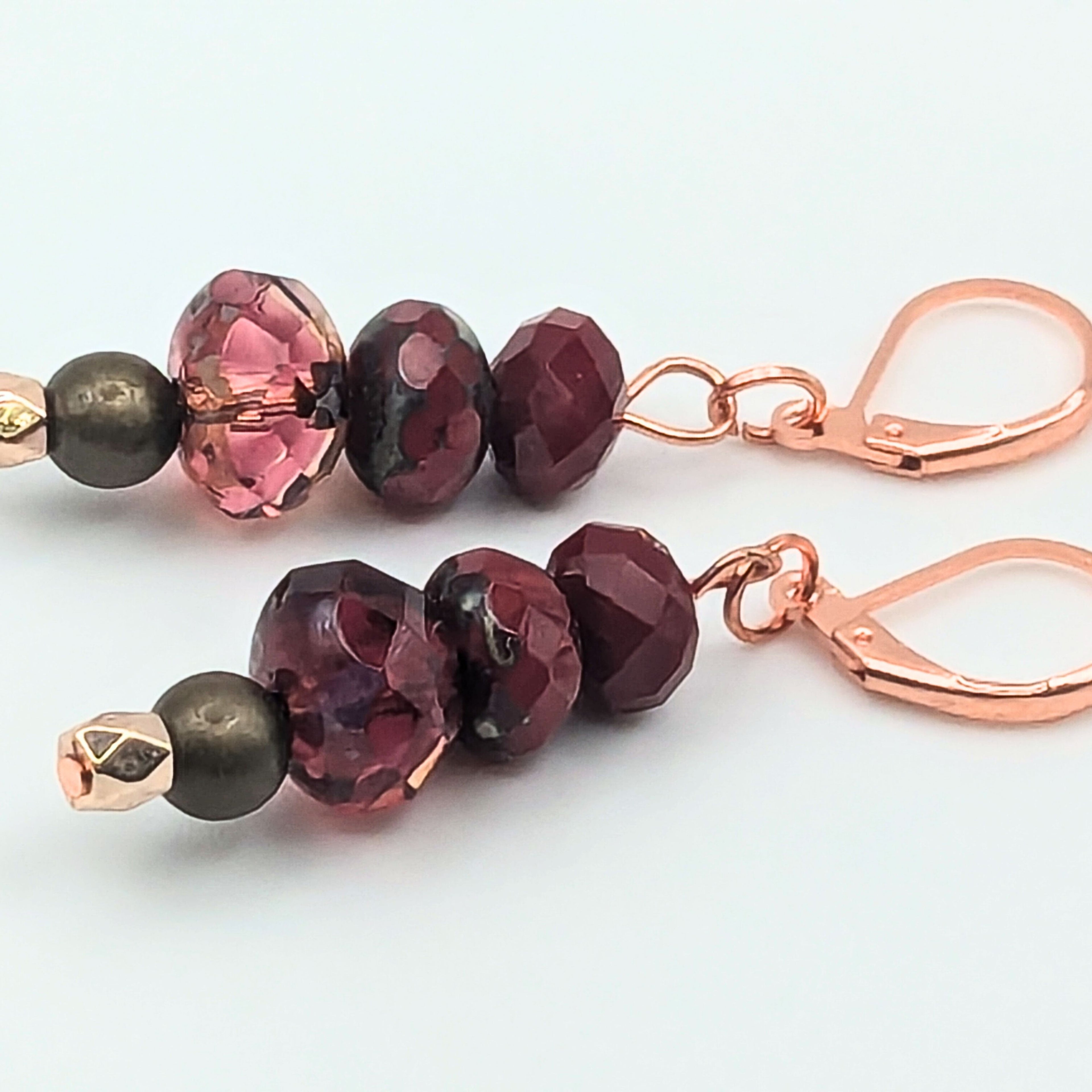 Red Stacked Dangle Earrings image 0