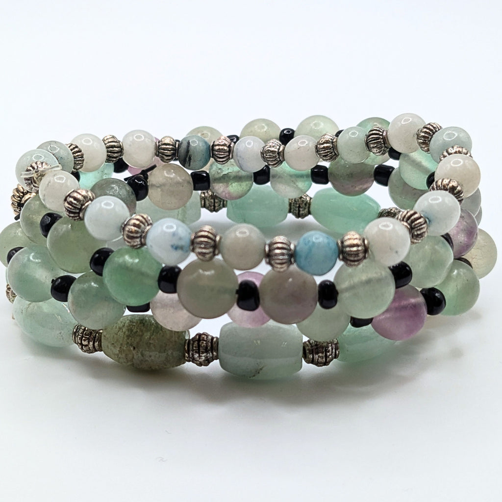 Gemstone Beaded Bracelets for Women Jewelry Boho Beaded 4 Stacked Set image 4