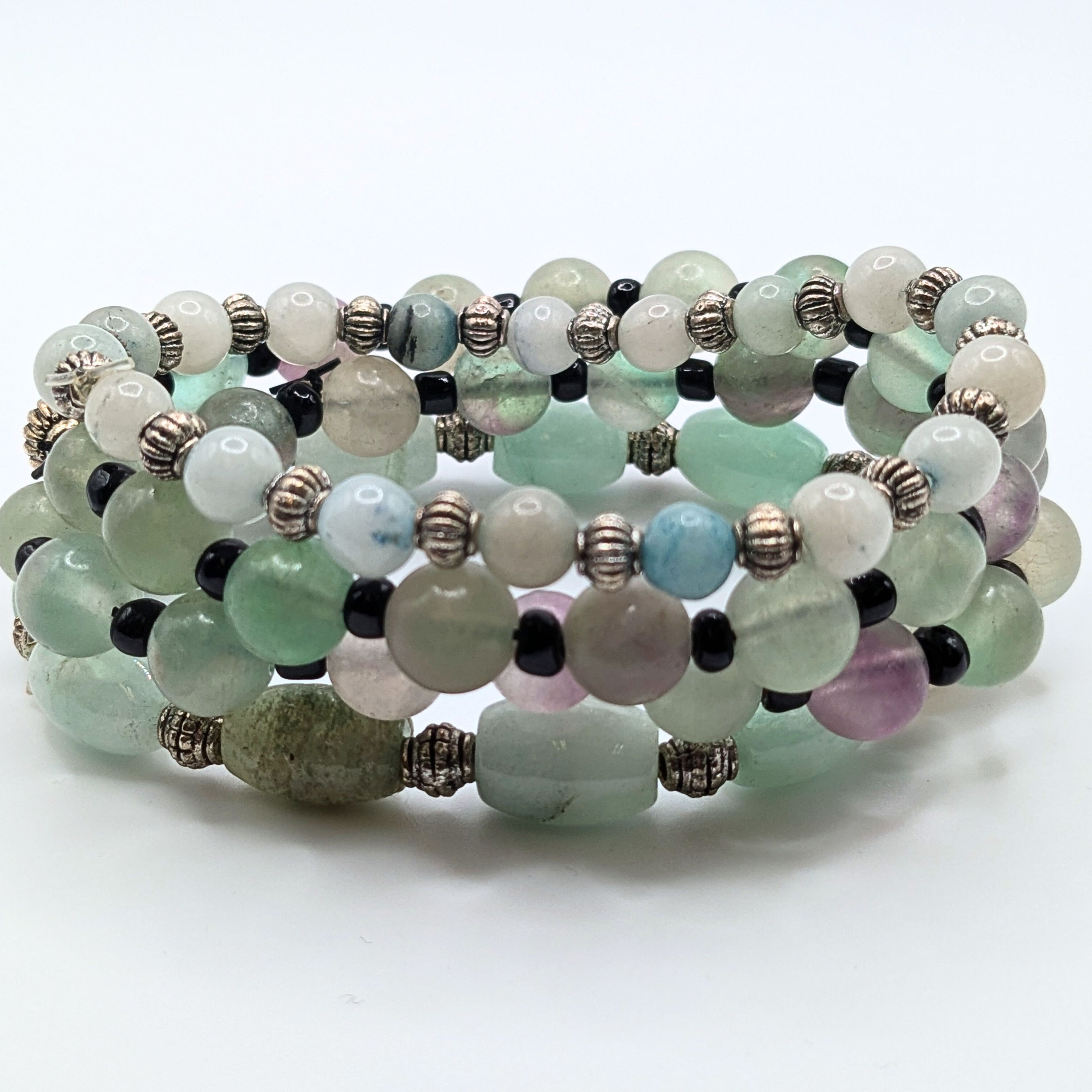 Gemstone Beaded Bracelets for Women Jewelry Boho Beaded 4 Stacked Set image 4