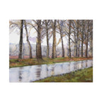 Rainy Road Watercolor Poster, Country Road Wall Art, Autumn Landscape Print, Serene Fall Landscape, The Road Not Taken Artwork
