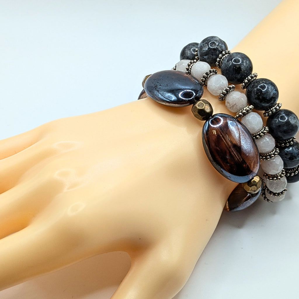 Mixed Beaded Bracelets for Women Jewelry Boho Beaded 3 Stacked Set image 0
