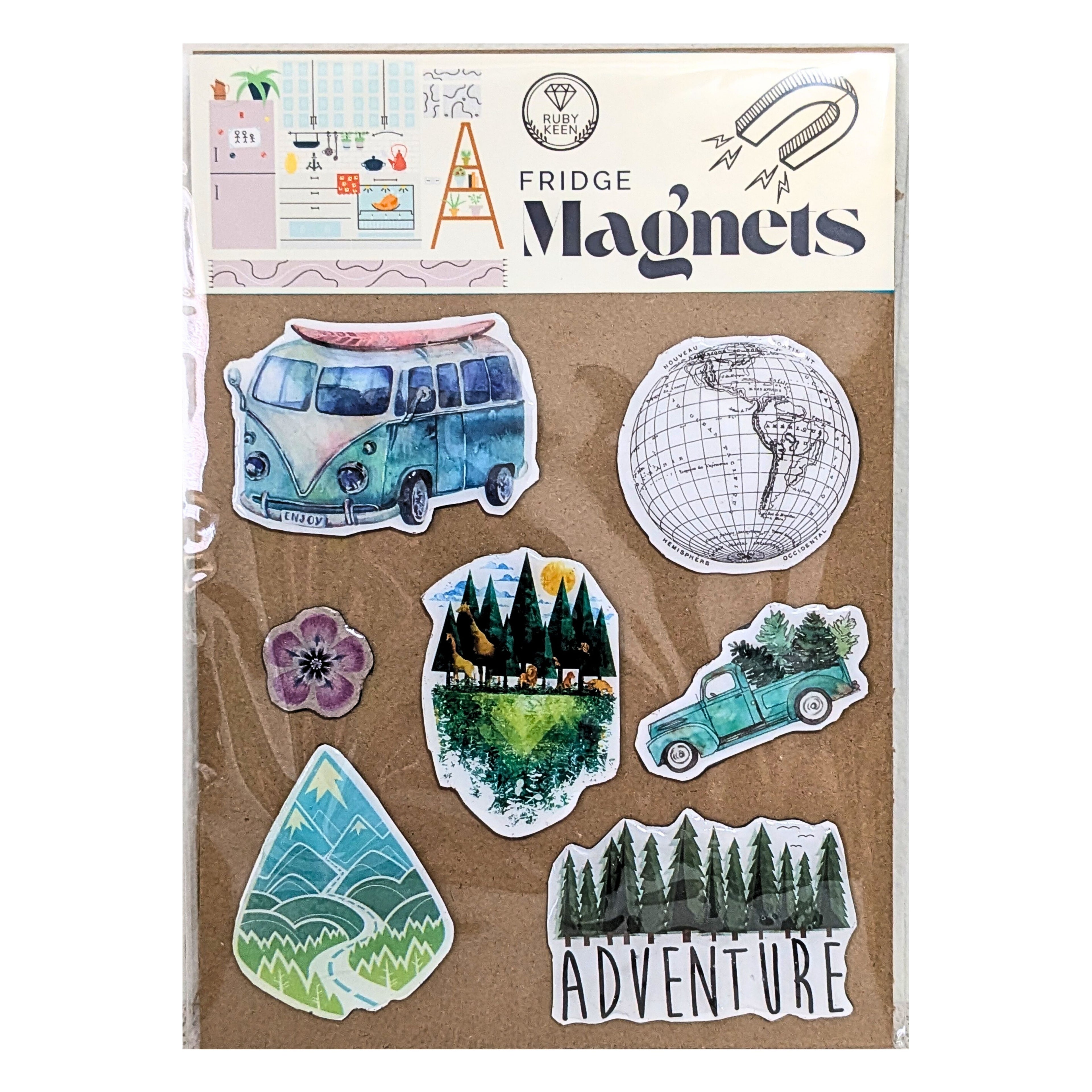 Travel Fridge Magnets – Road Trip Vacation Decor – Road Trip Kitchen Magnets image 0
