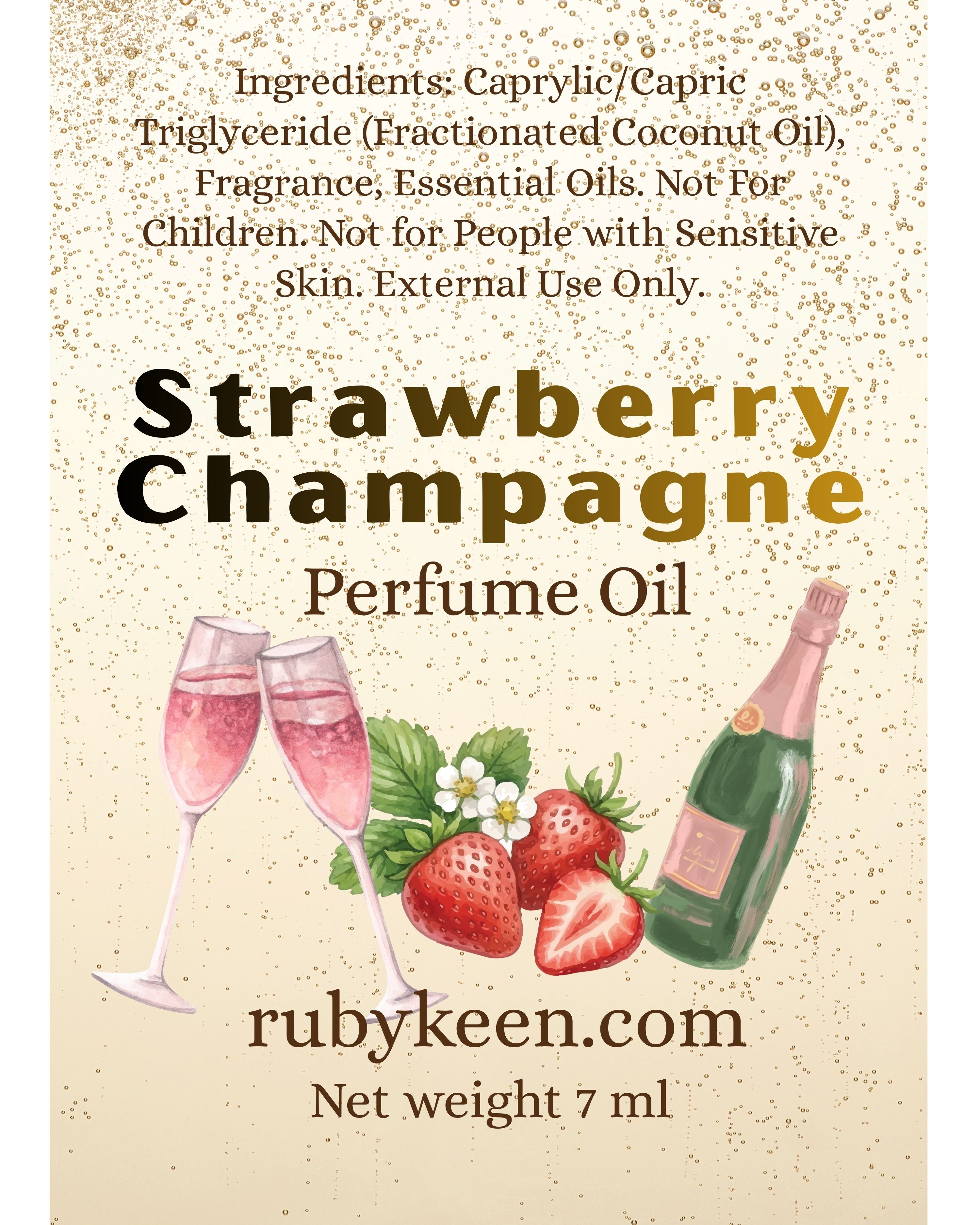 Strawberry Champagne Perfume Oil | Sweet Fruity Musk Scent | 7ml Rollerball image 2