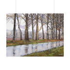 Rainy Road Watercolor Poster, Country Road Wall Art, Autumn Landscape Print, Serene Fall Landscape, The Road Not Taken Artwork