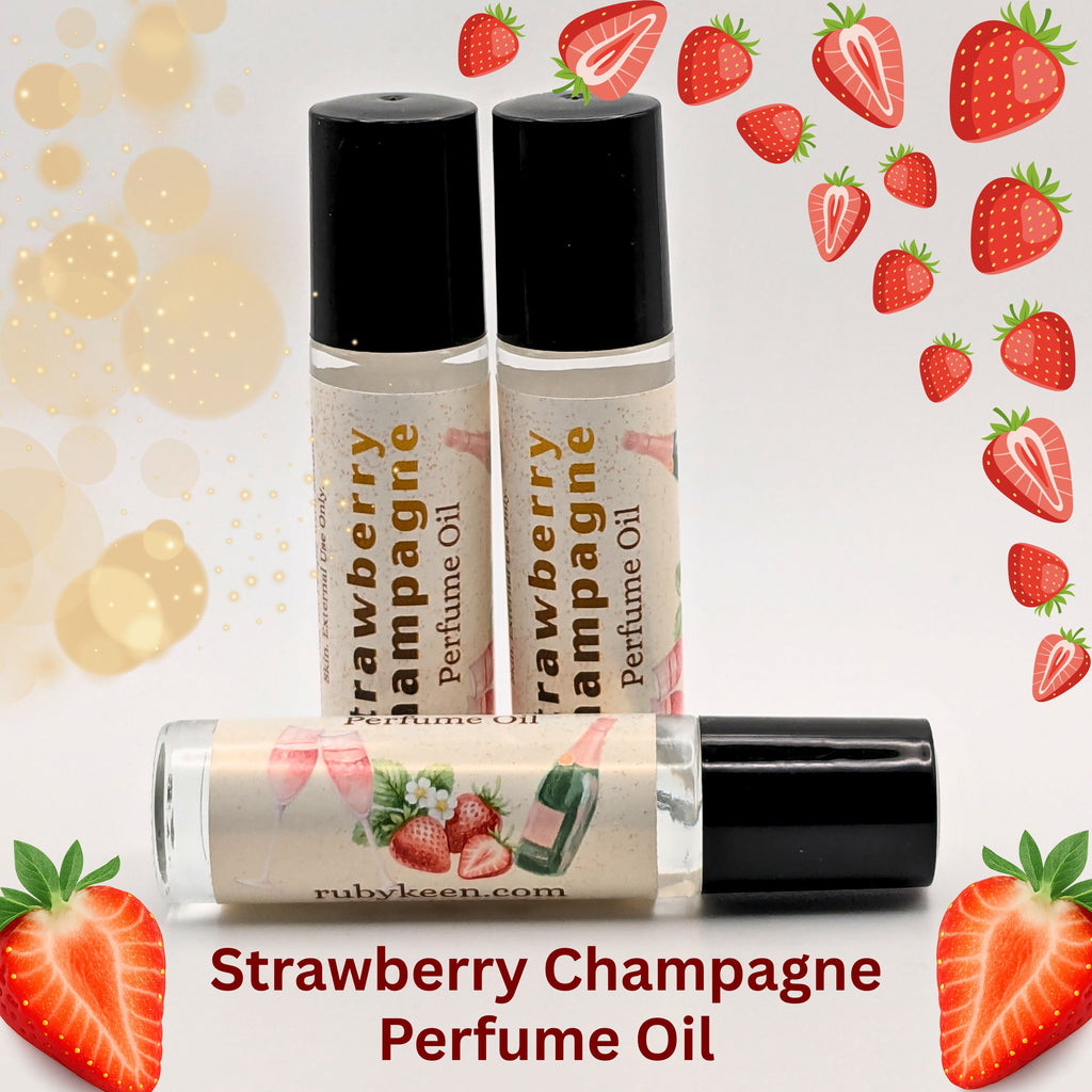Strawberry Champagne Perfume Oil | Sweet Fruity Musk Scent | 7ml Rollerball image 0