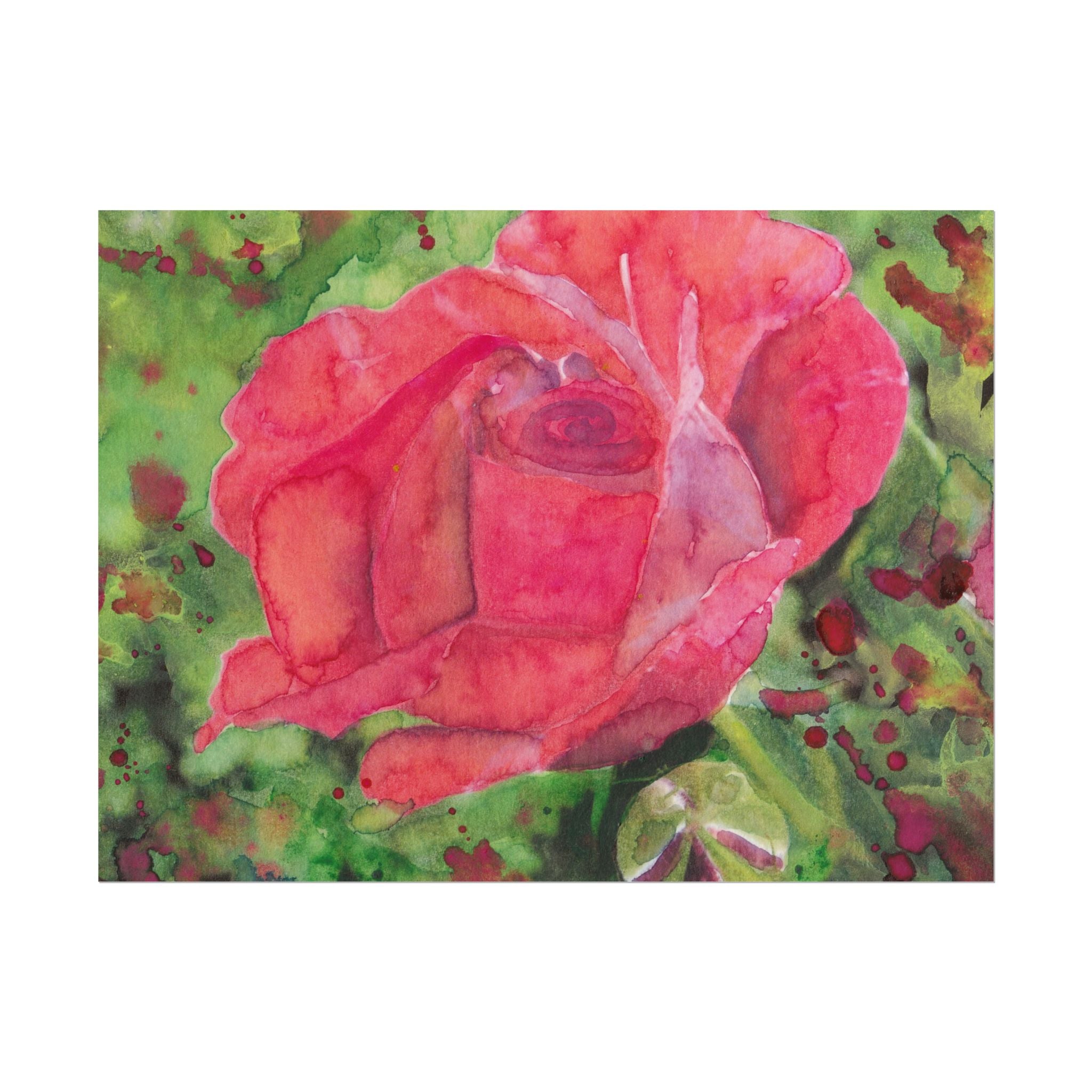 Abstract Red Rose Watercolor Poster, Red Rose Wall Art, Modern Floral Print, Abstract Flower Artwork, Romantic Botanical Decor