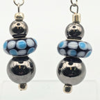 Chunky Silver And Blue Dangle Earrings image 2