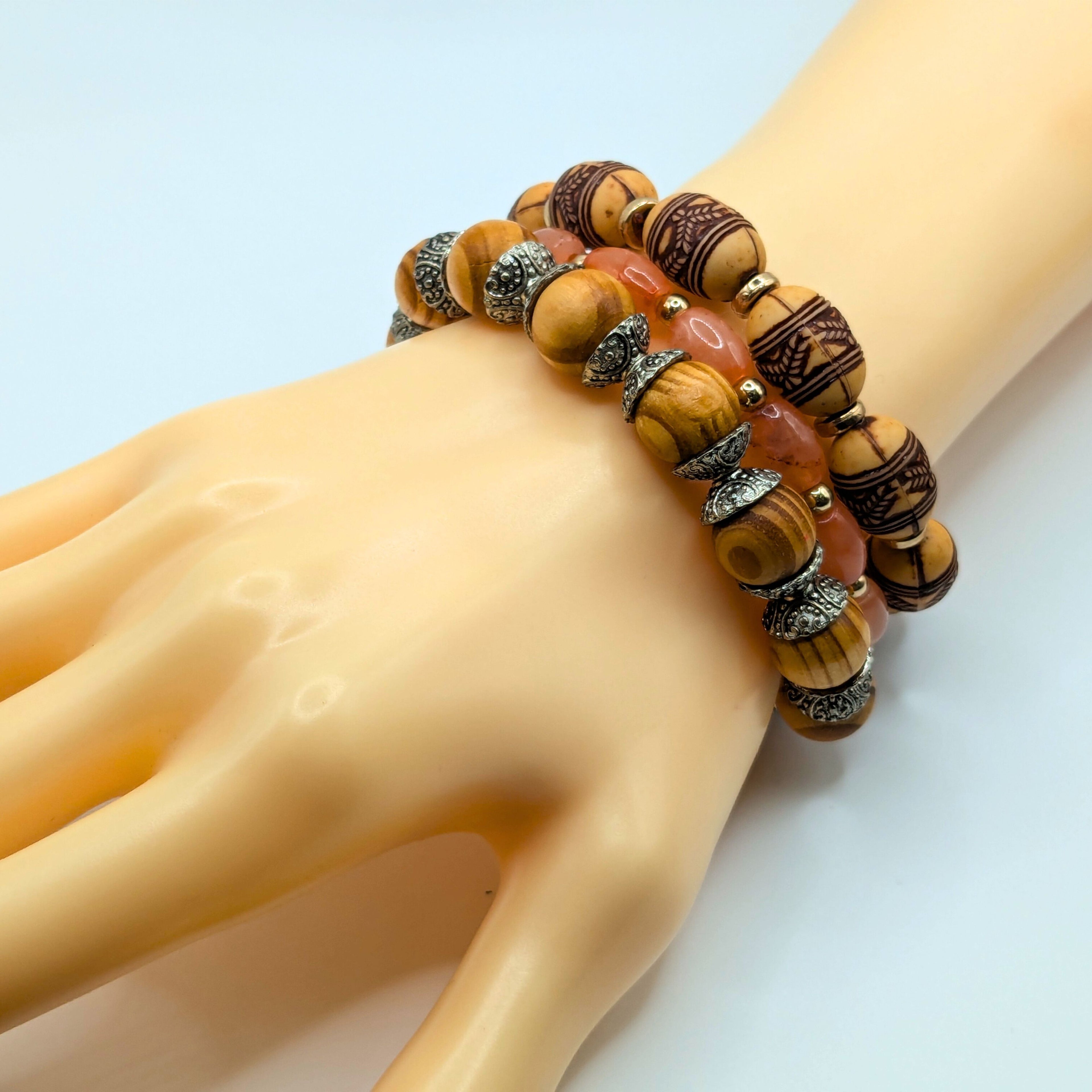 Beaded Bracelets for Women Jewelry Boho Beaded 3 Stacked Set image 0