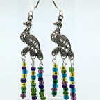 Peacock Crystal Dangle Earrings image 3