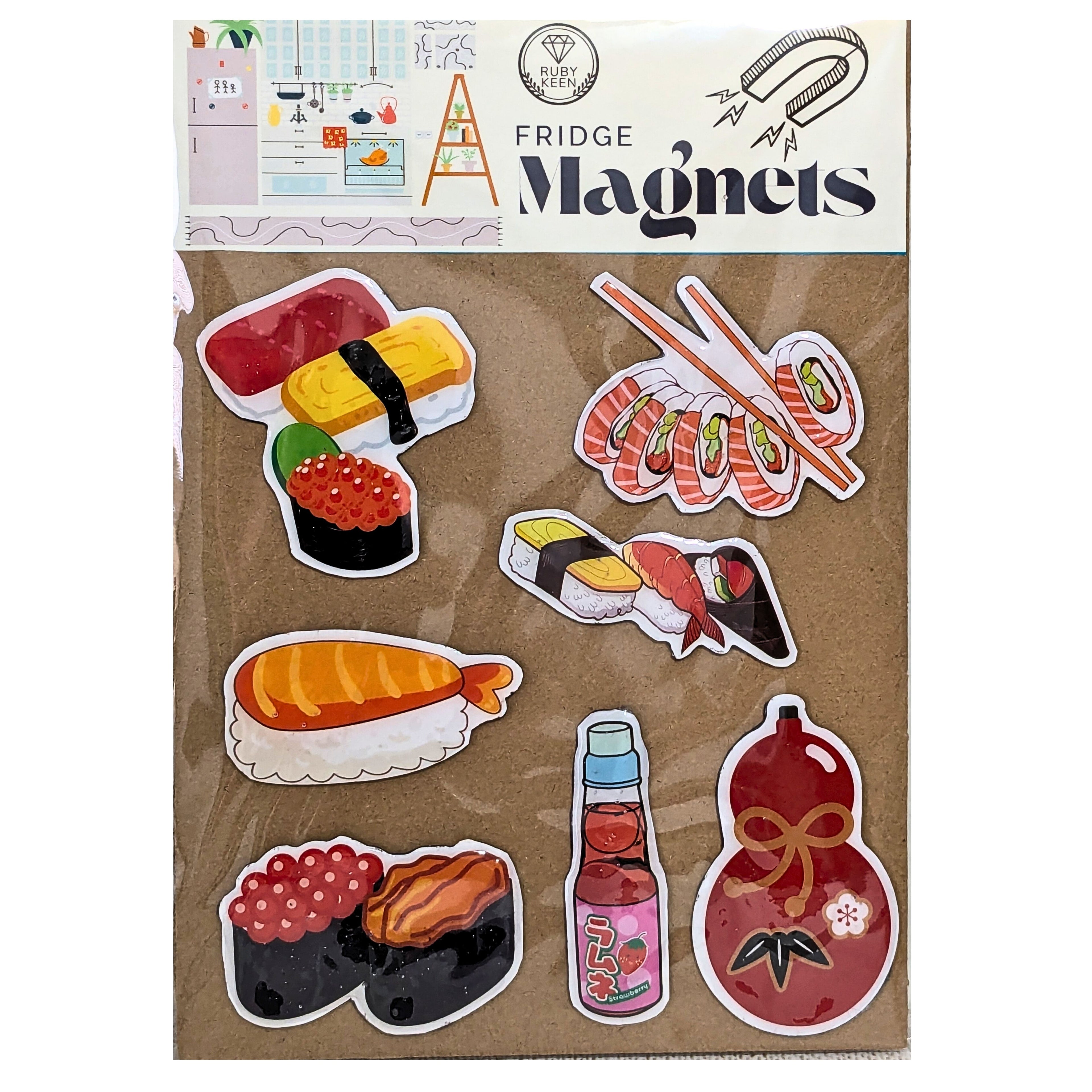Sushi Themed Fridge Magnets Kitchen Decor Miniature Food Magnets image 0