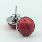 Red Stone Stud Earrings image 1