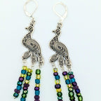 Peacock Crystal Dangle Earrings image 0