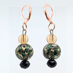 Green And Black Dangle Earrings image 0