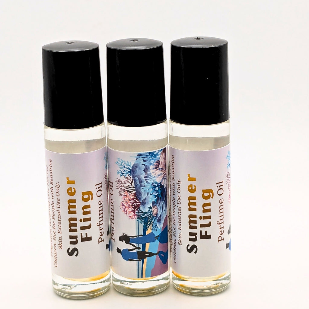 Summer Fling Perfume Oil | Ocean and Sea Salt Fragrance | Amber & Bonfire Scent image 4