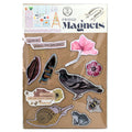 Nature Themed Fridge Magnets Kitchen Decor Flowers Magnets Snails, Birds image 0