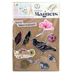 Nature Themed Fridge Magnets Kitchen Decor Flowers Magnets Snails, Birds image 0