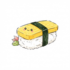 Kawaii Tamago Nigiri Egg Sushi Die-Cut Sticker — Cute Japanese Food Waterproof Laptop Decal