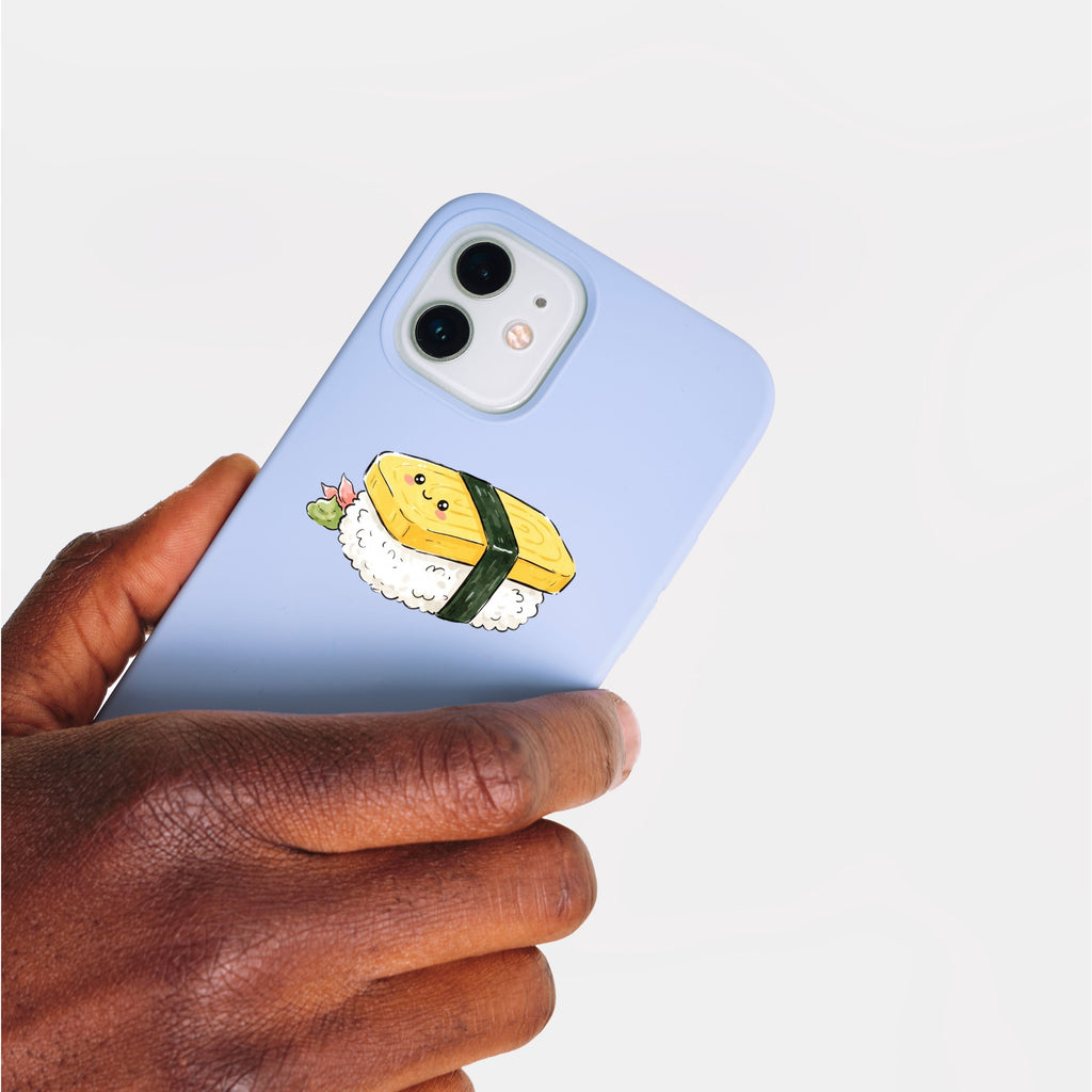 Kawaii Tamago Nigiri Egg Sushi Die-Cut Sticker — Cute Japanese Food Waterproof Laptop Decal