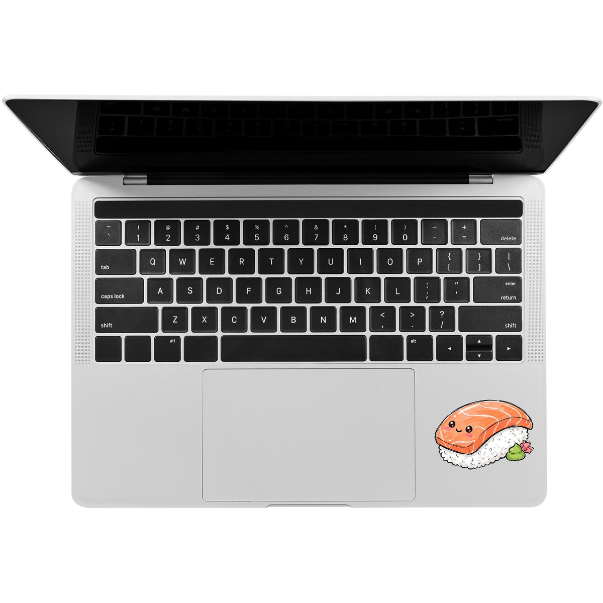 Kawaii Salmon Nigiri Sticker — Cute Sushi Waterproof Die-Cut Sticker for Laptops & Water Bottles