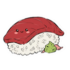 Kawaii Tuna Nigiri Die-Cut Sticker — Cute Sushi Waterproof Laptop & Water Bottle Decal