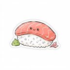Kawaii Tuna Nigiri Die-Cut Sticker — Cute Sushi Waterproof Laptop Decal