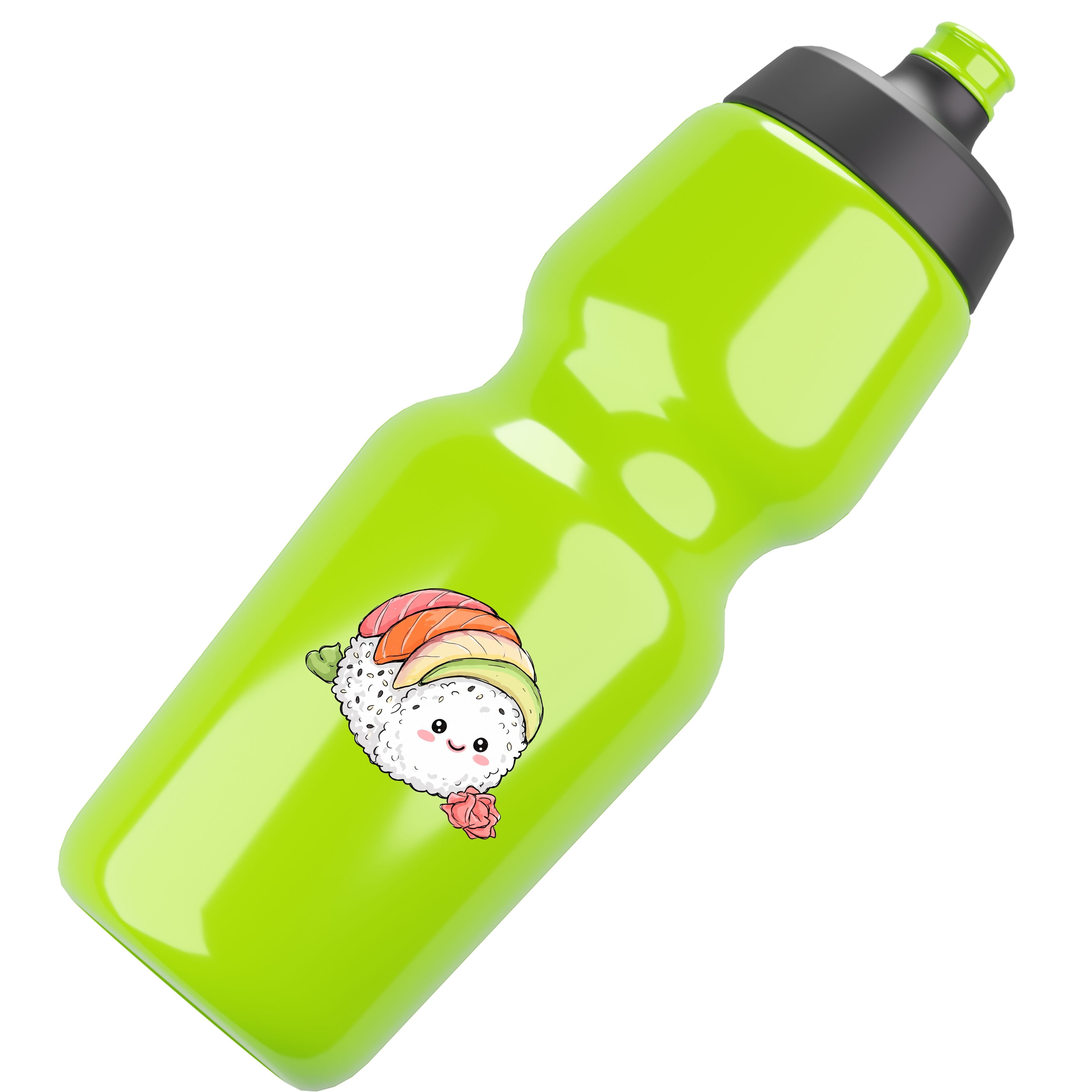 Kawaii Sushi Rainbow Roll Die-Cut Waterproof Sticker — Cute Smiling Nigiri Decal