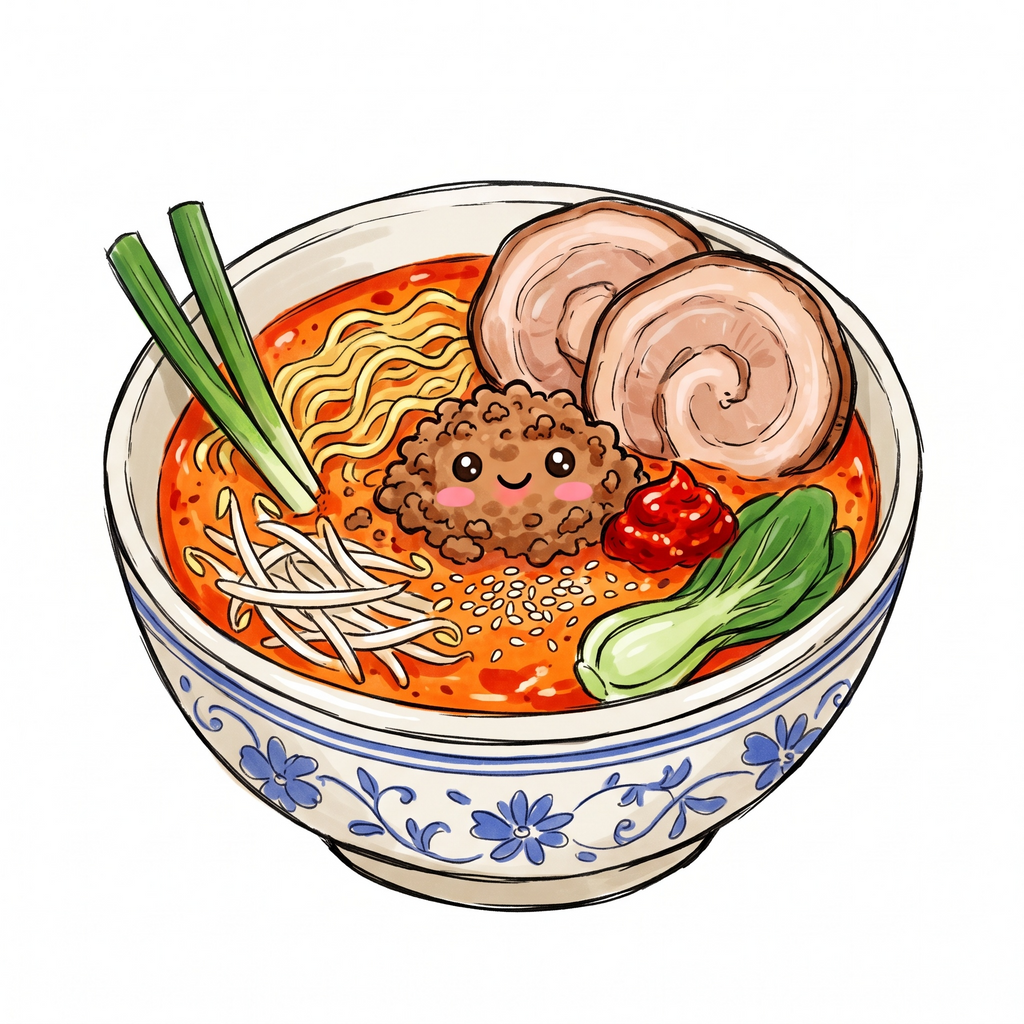 Spicy Ramen Bowl Sticker, Japanese Ramen Waterproof Decal, Pork & Bok Choy Noodle Sticker, Japanese Food Gift, Foodie Sticker