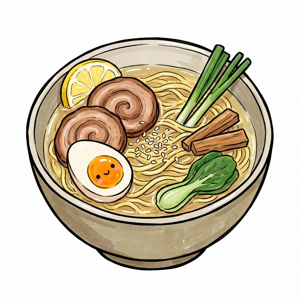 Sesame Ramen Bowl Sticker, Japanese Ramen Waterproof Decal, Beef & Egg Noodle Sticker, Japanese Food Gift, Foodie Sticker
