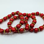 Red Beaded Bracelets for Women Jewelry Boho Beaded 3 Stacked Set image 4