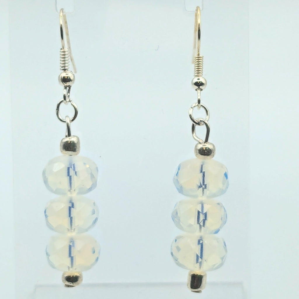 Clear Crystal Stacked Dangle Earrings image 2