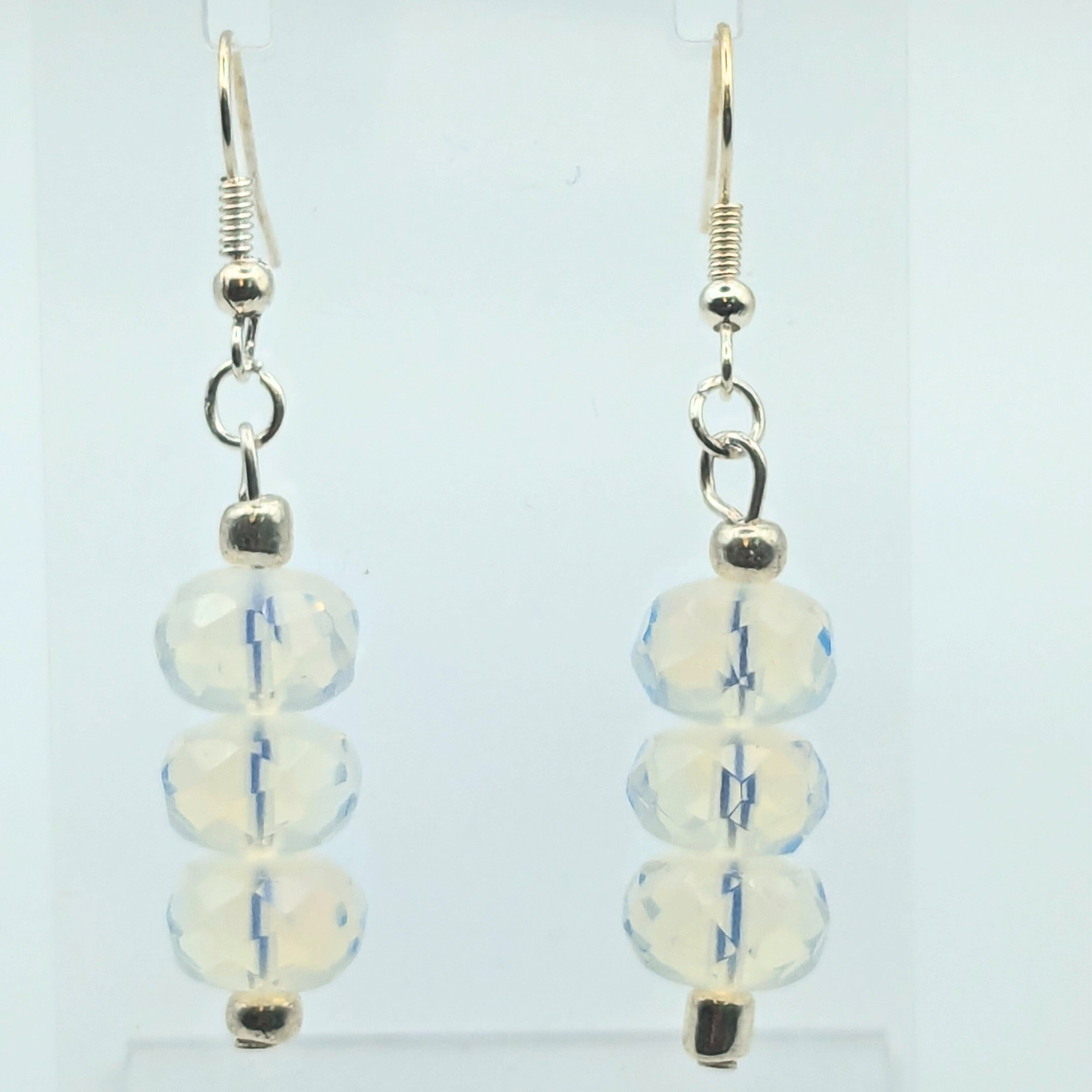 Clear Crystal Stacked Dangle Earrings image 2