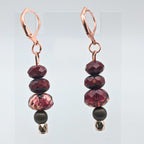 Red Stacked Dangle Earrings image 1