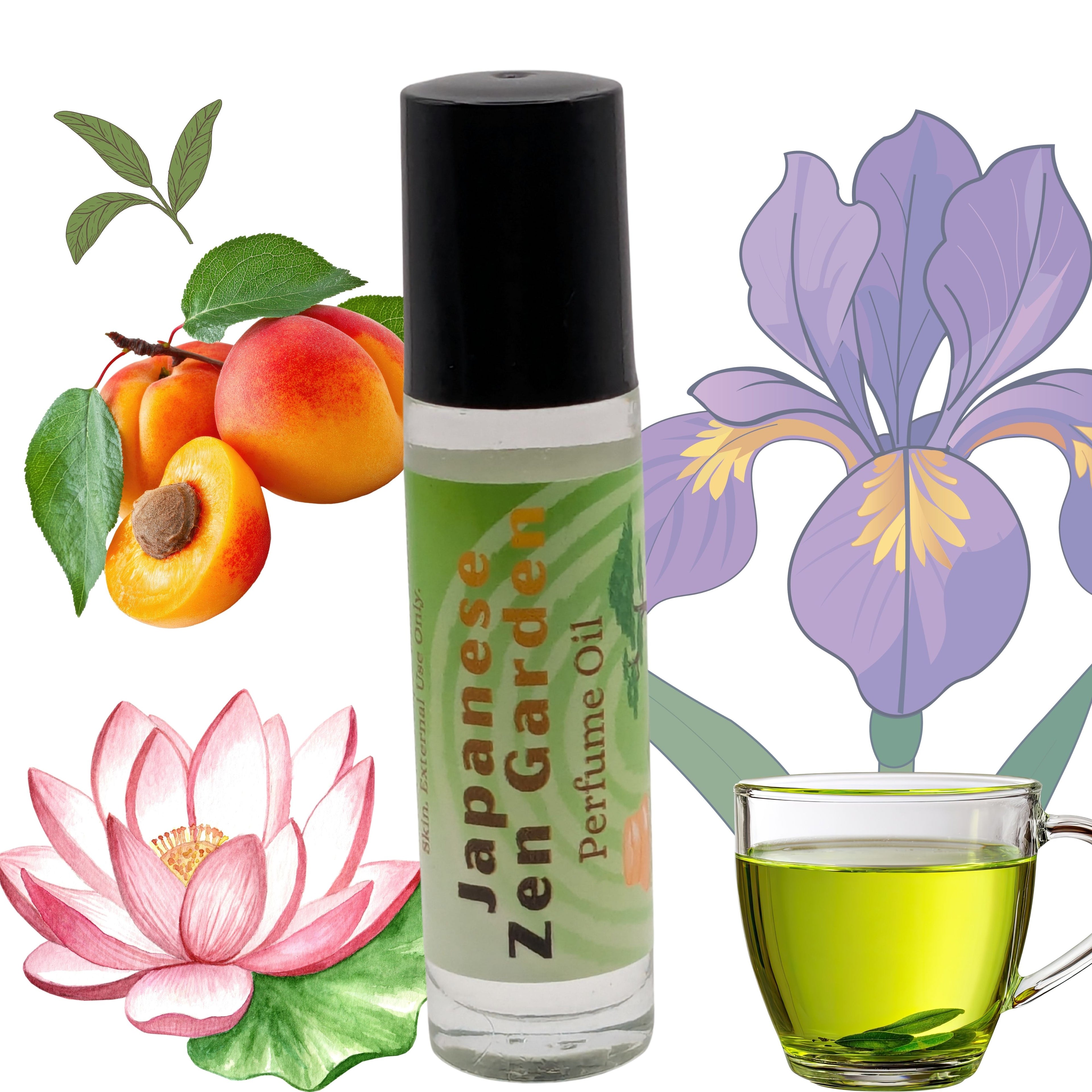 Japanese Zen Garden Perfume Oil | Fresh Green Tea Floral Scent | 7 ml Roll On image 2