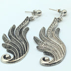 Long Silver Dangle Earrings image 2