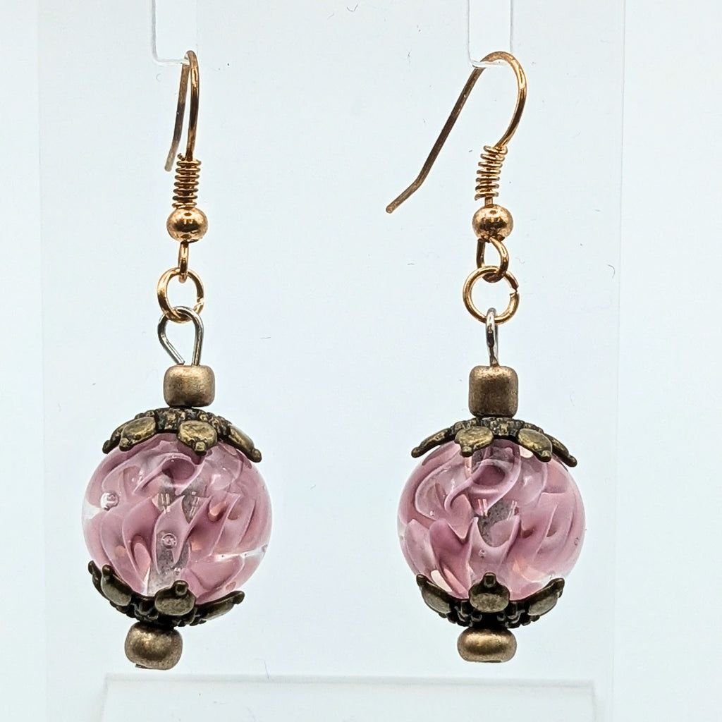 Decorative Purple Dangle Earrings image 2