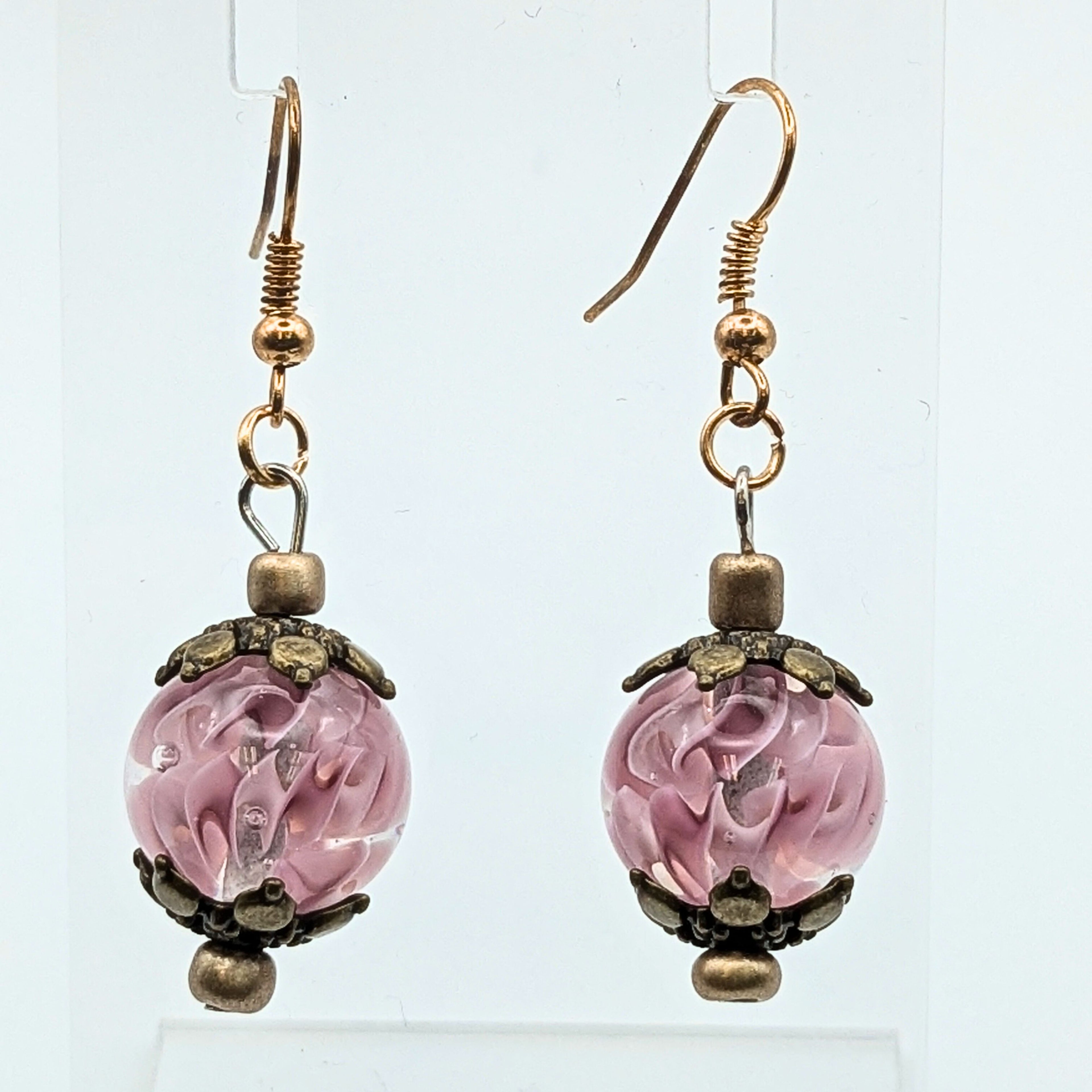 Decorative Purple Dangle Earrings image 2
