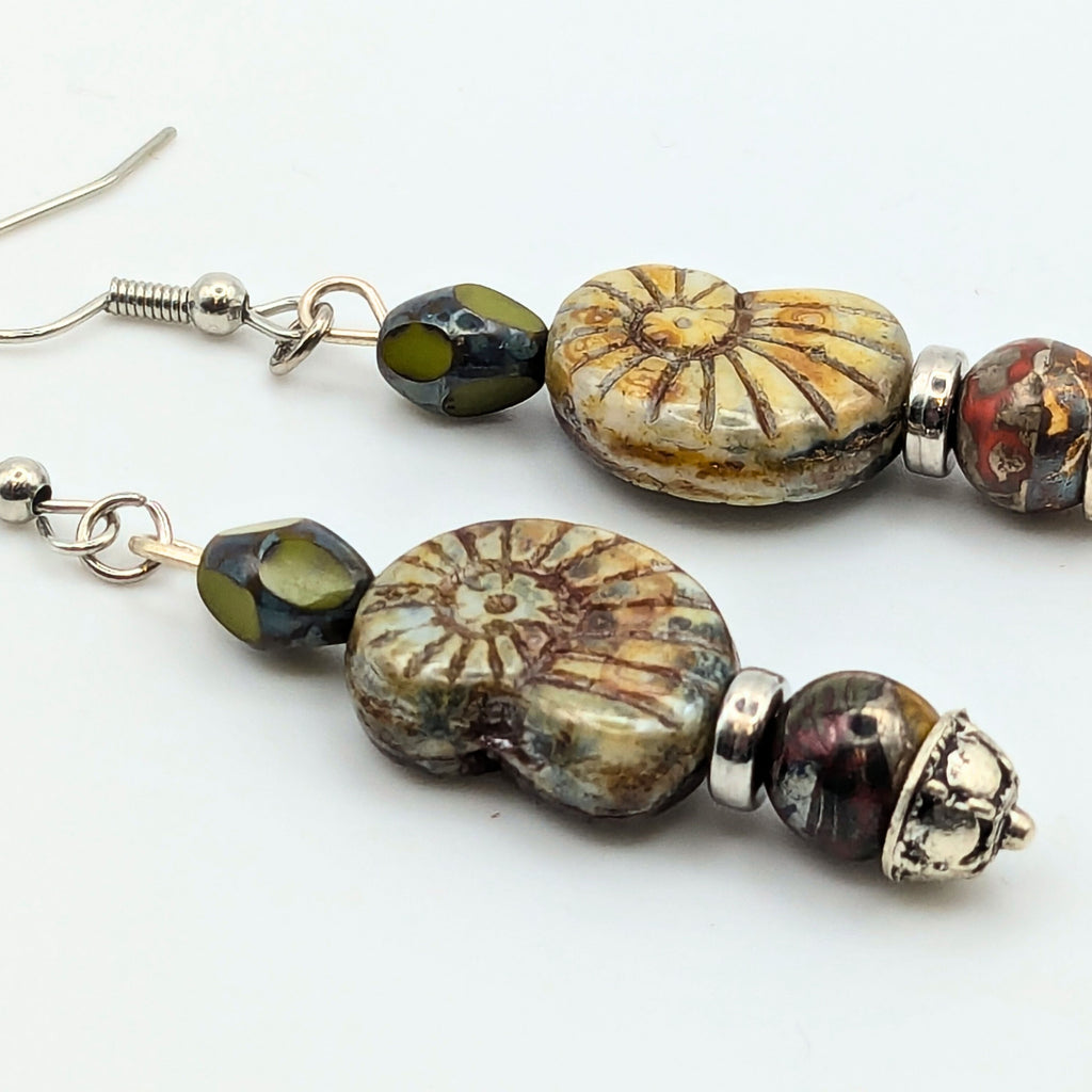 Czech Glass Nautalis Dangle Earrings image 4