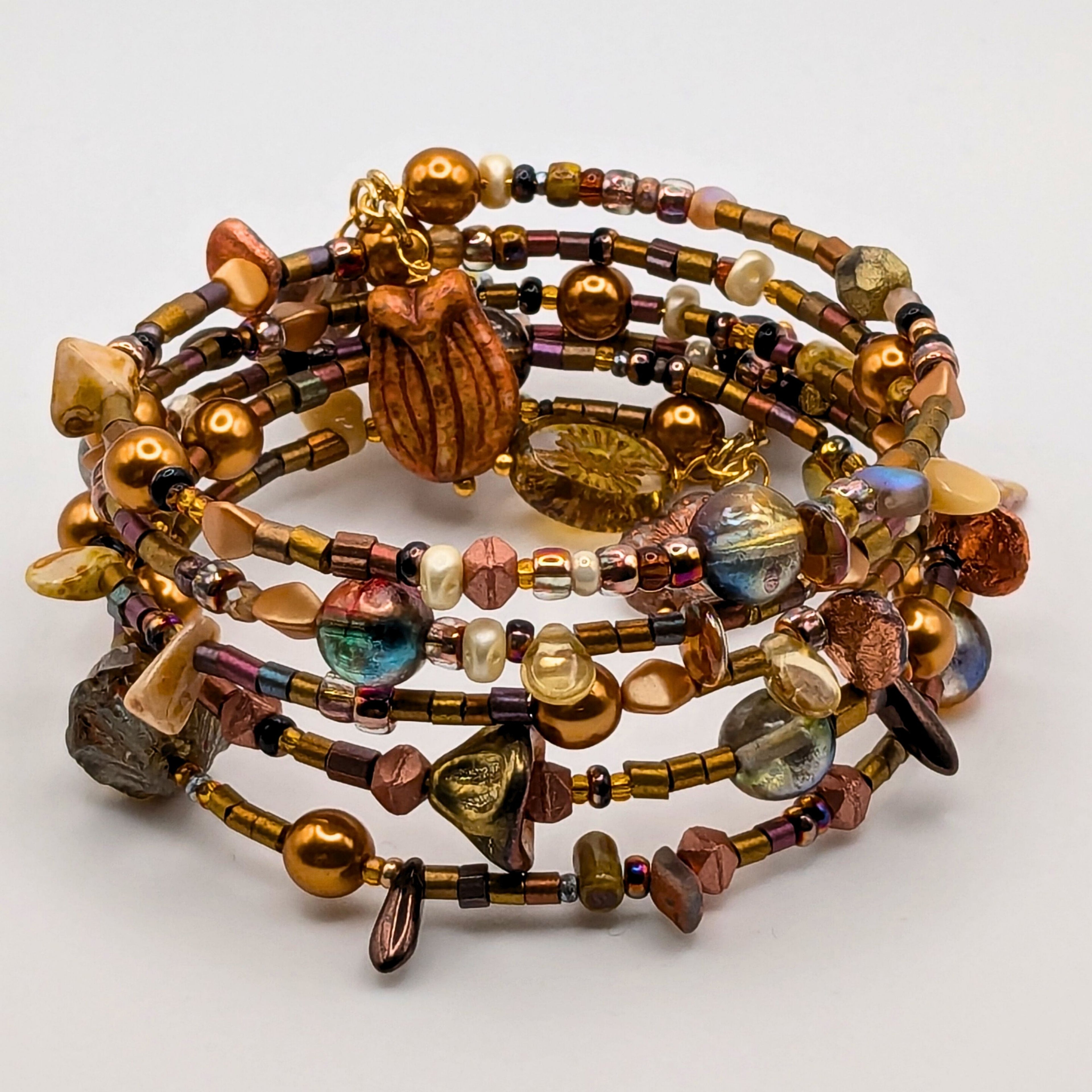 Elegant Fall Beaded Wrap Bracelet image 0
