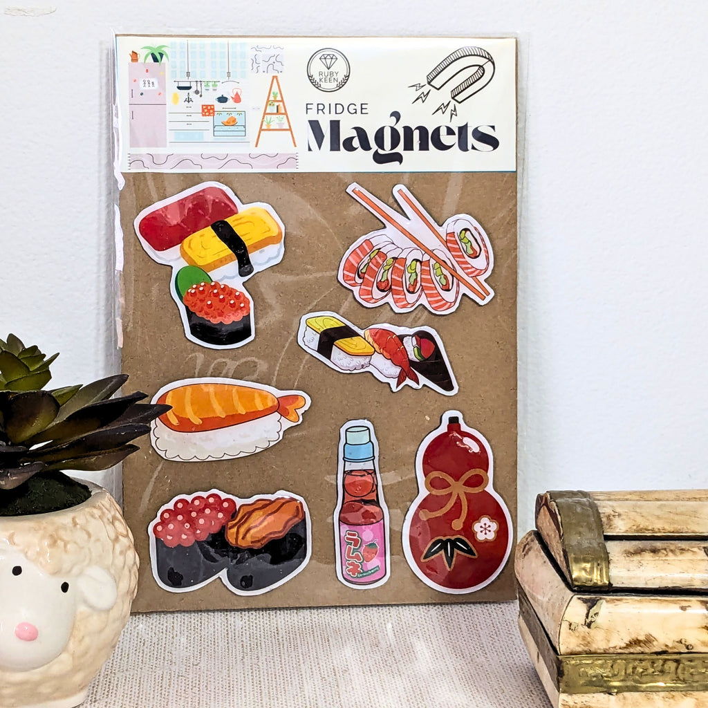 Sushi Themed Fridge Magnets Kitchen Decor Miniature Food Magnets image 2