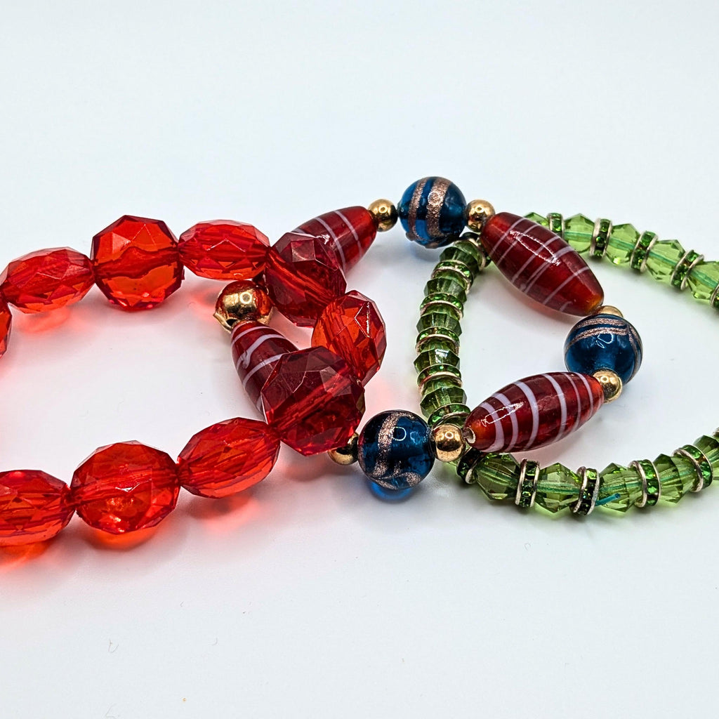 Beaded Bracelets for Women Trendy Jewelry Boho Beaded 3 Stacked Set image 3