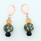 Green And Black Dangle Earrings image 2