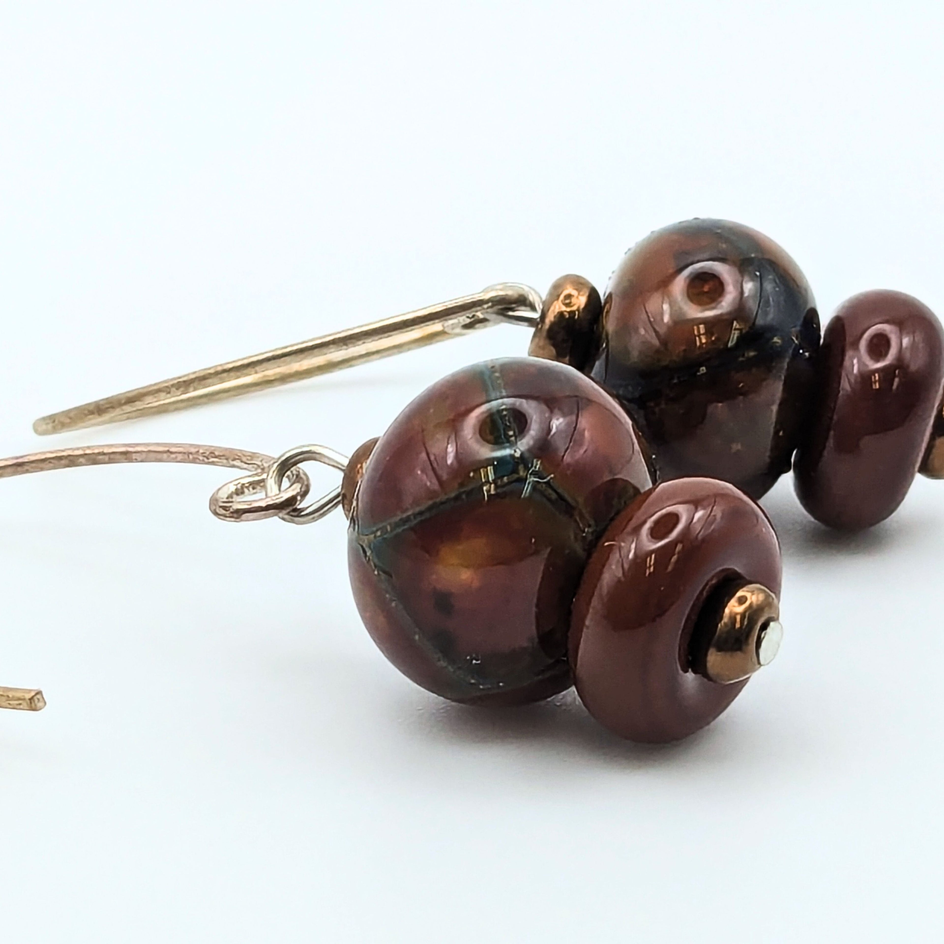 Burnt Orange Dangle Earrings image 3