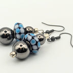 Chunky Silver And Blue Dangle Earrings image 0